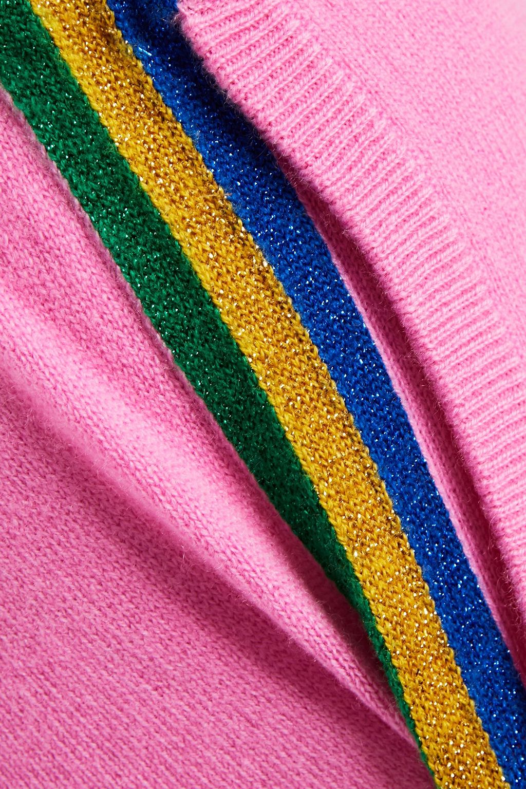 BELLA FREUD Striped cashmere-blend track pants