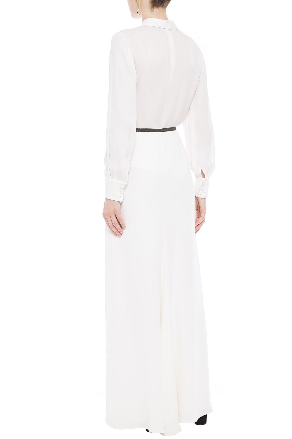 BRUNELLO CUCINELLI Bead-embellished crepe maxi skirt