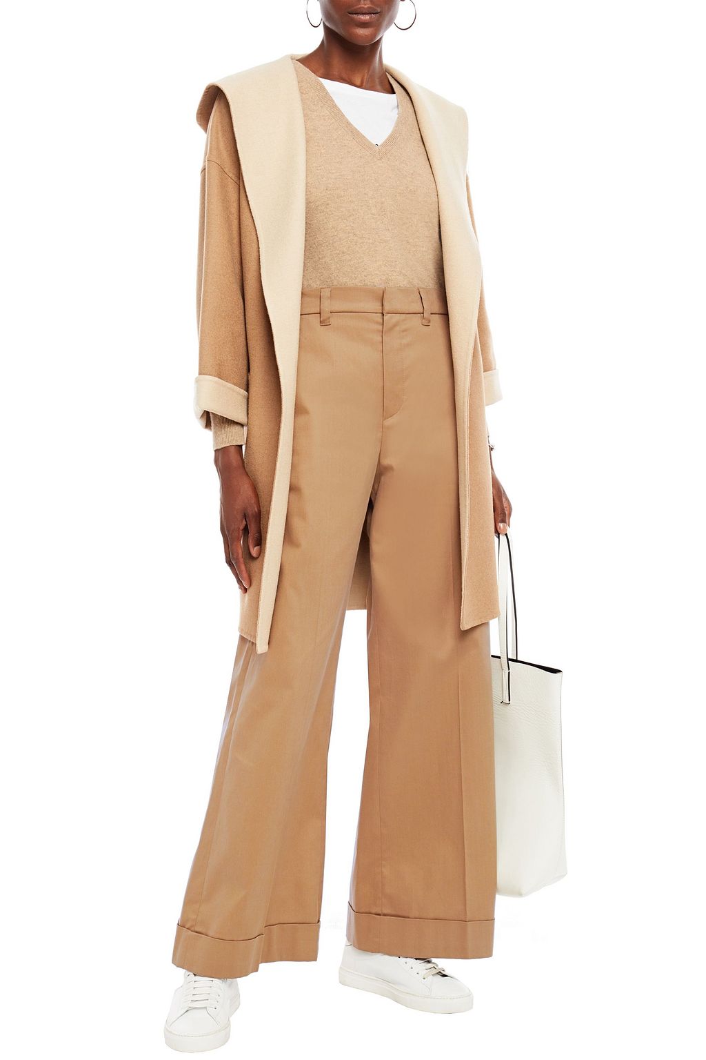 BRUNELLO CUCINELLI Cotton-blend twill wide-leg pants