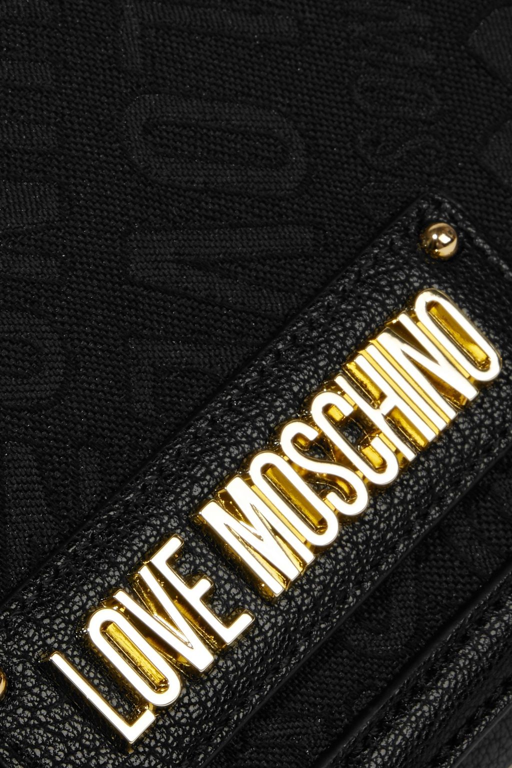 LOVE MOSCHINO Jacquard and faux textured-leather shoulder bag