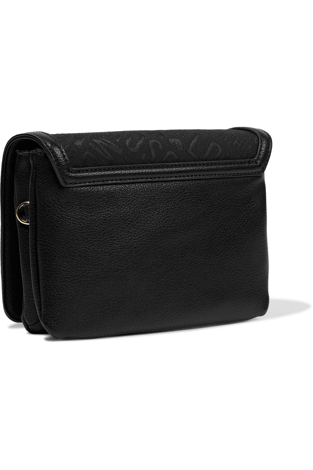 LOVE MOSCHINO Jacquard and faux textured-leather shoulder bag