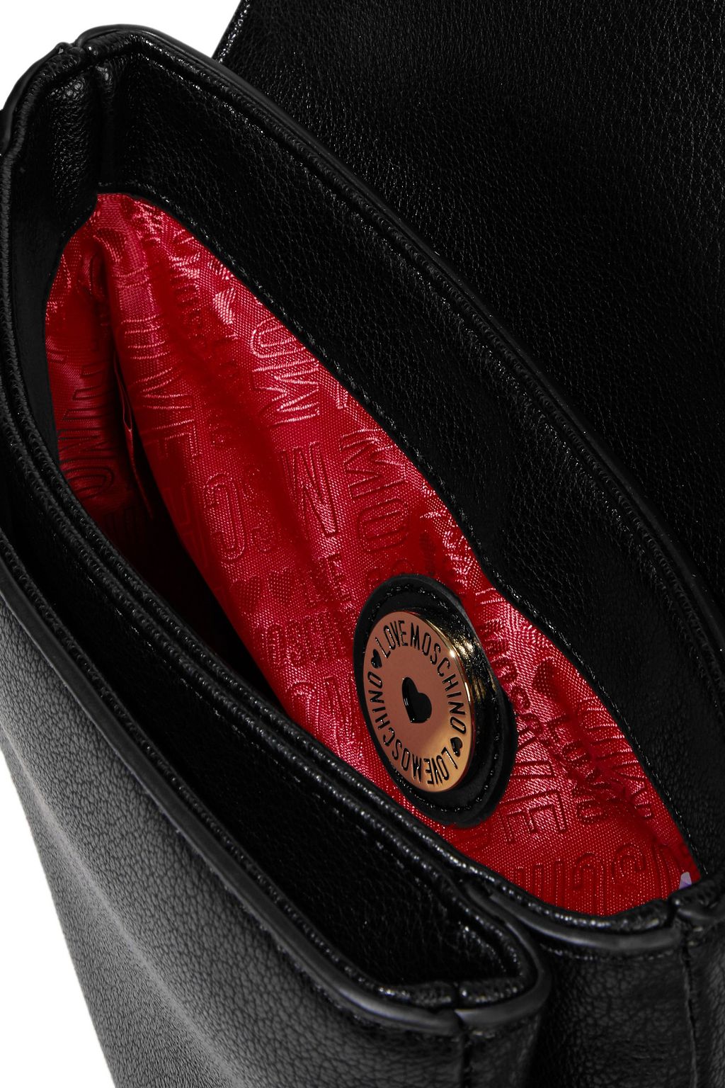 LOVE MOSCHINO Jacquard and faux textured-leather shoulder bag