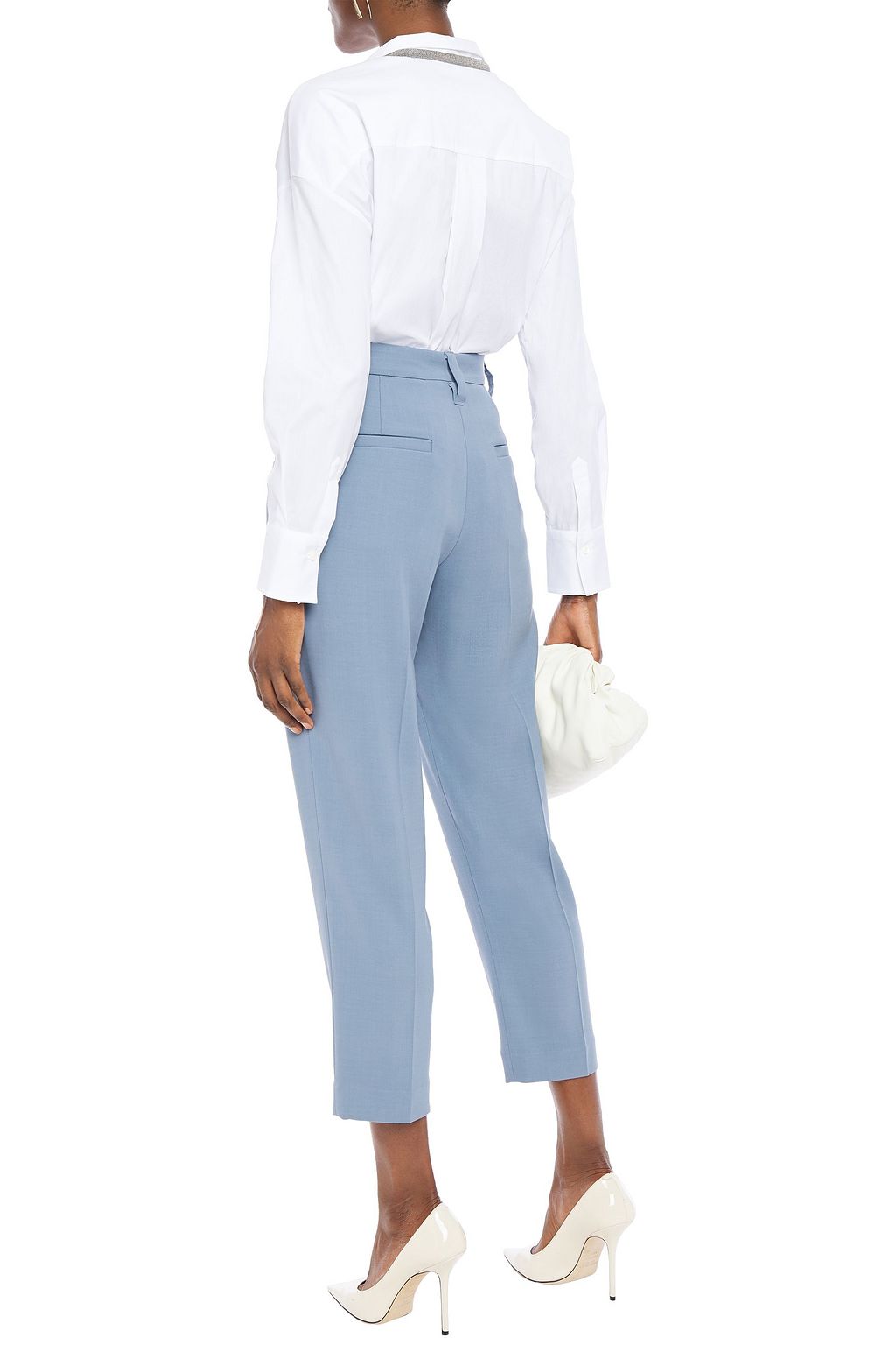 BRUNELLO CUCINELLI Cropped wool-blend twill tapered pants