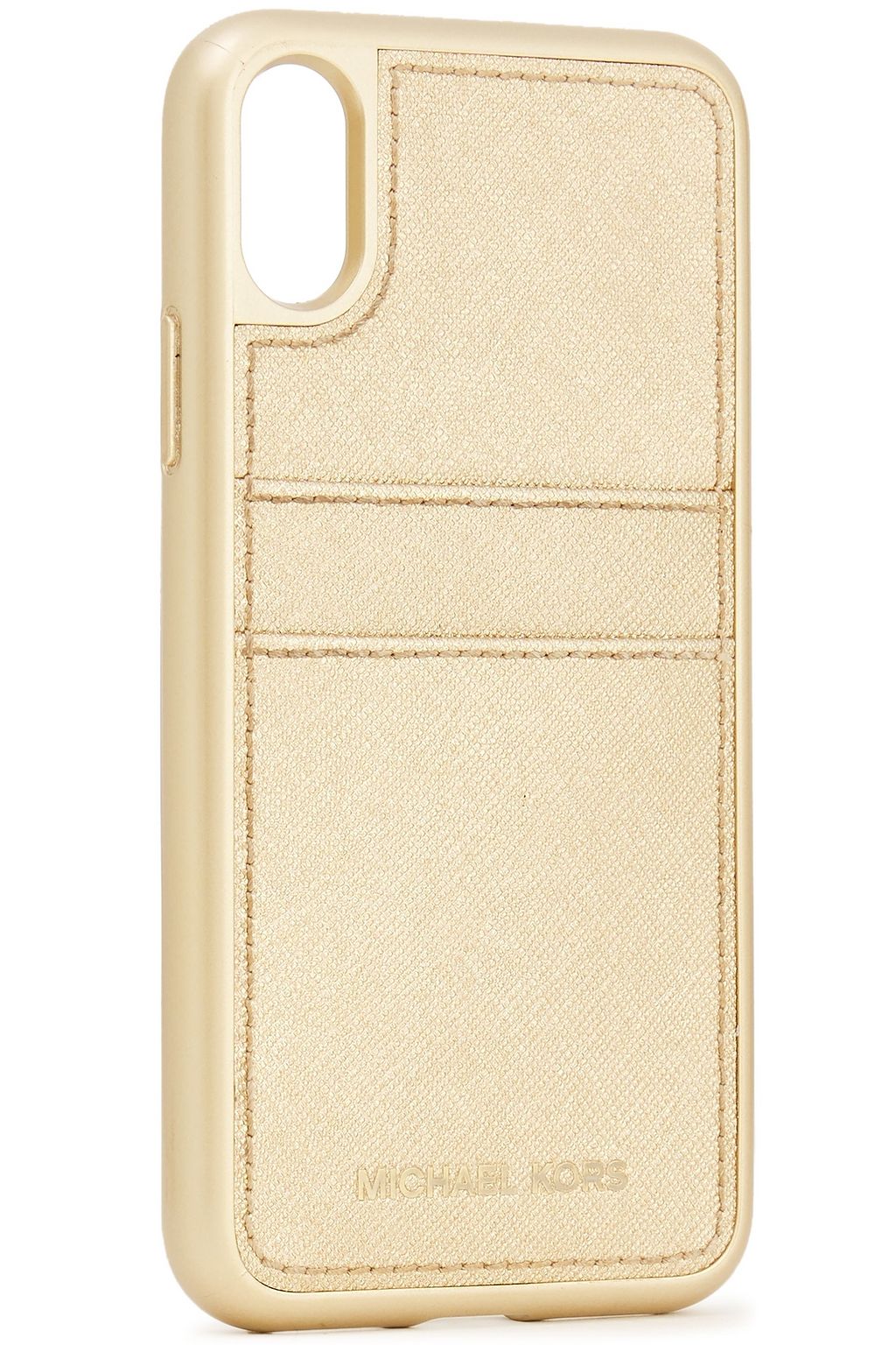 MICHAEL MICHAEL KORS Metallic textured-leather iPhone case