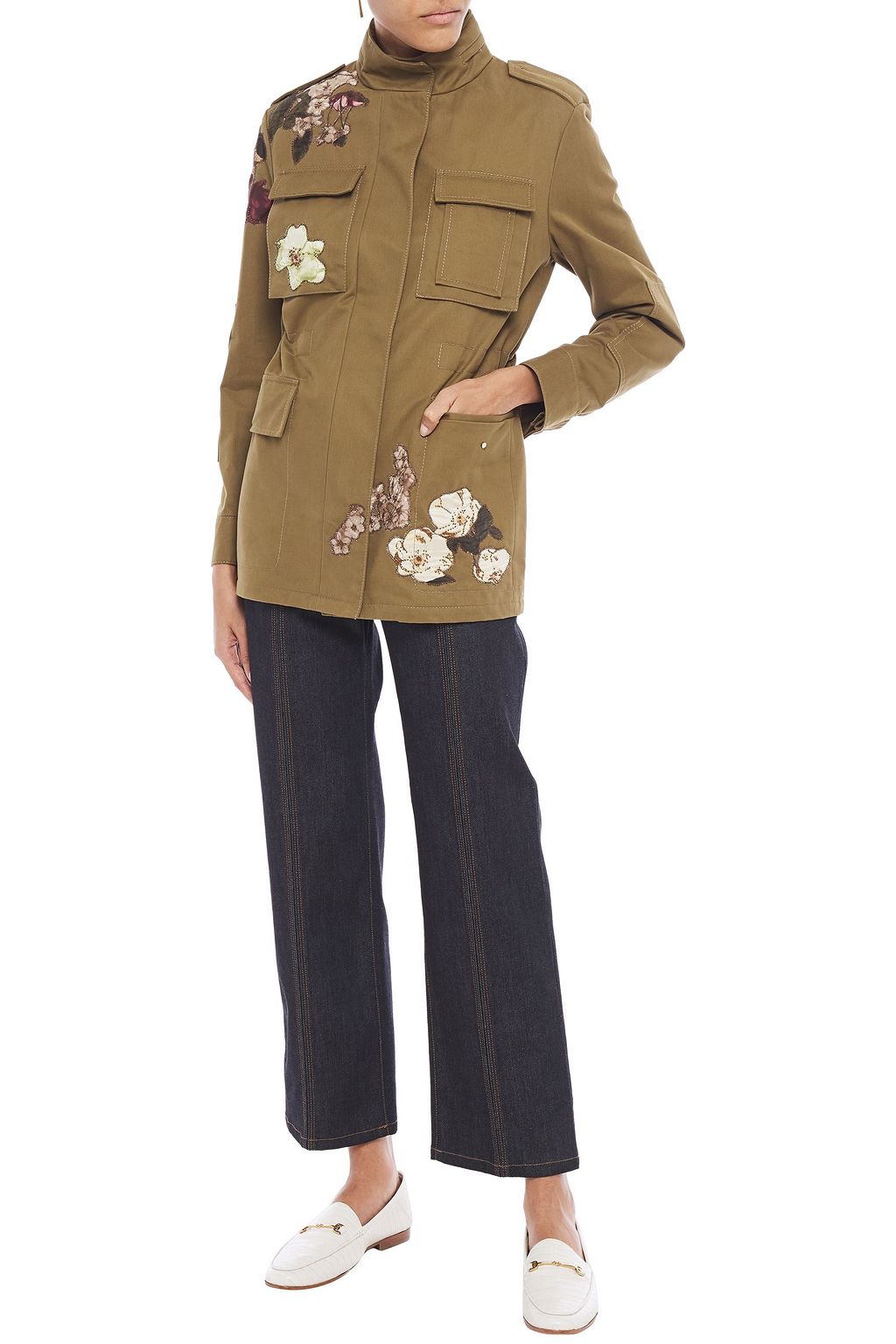 VALENTINO GARAVANI Embroidered cotton-twill jacket