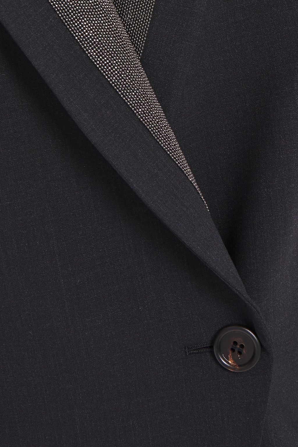 BRUNELLO CUCINELLI Bead-embellished wool-blend crepe blazer