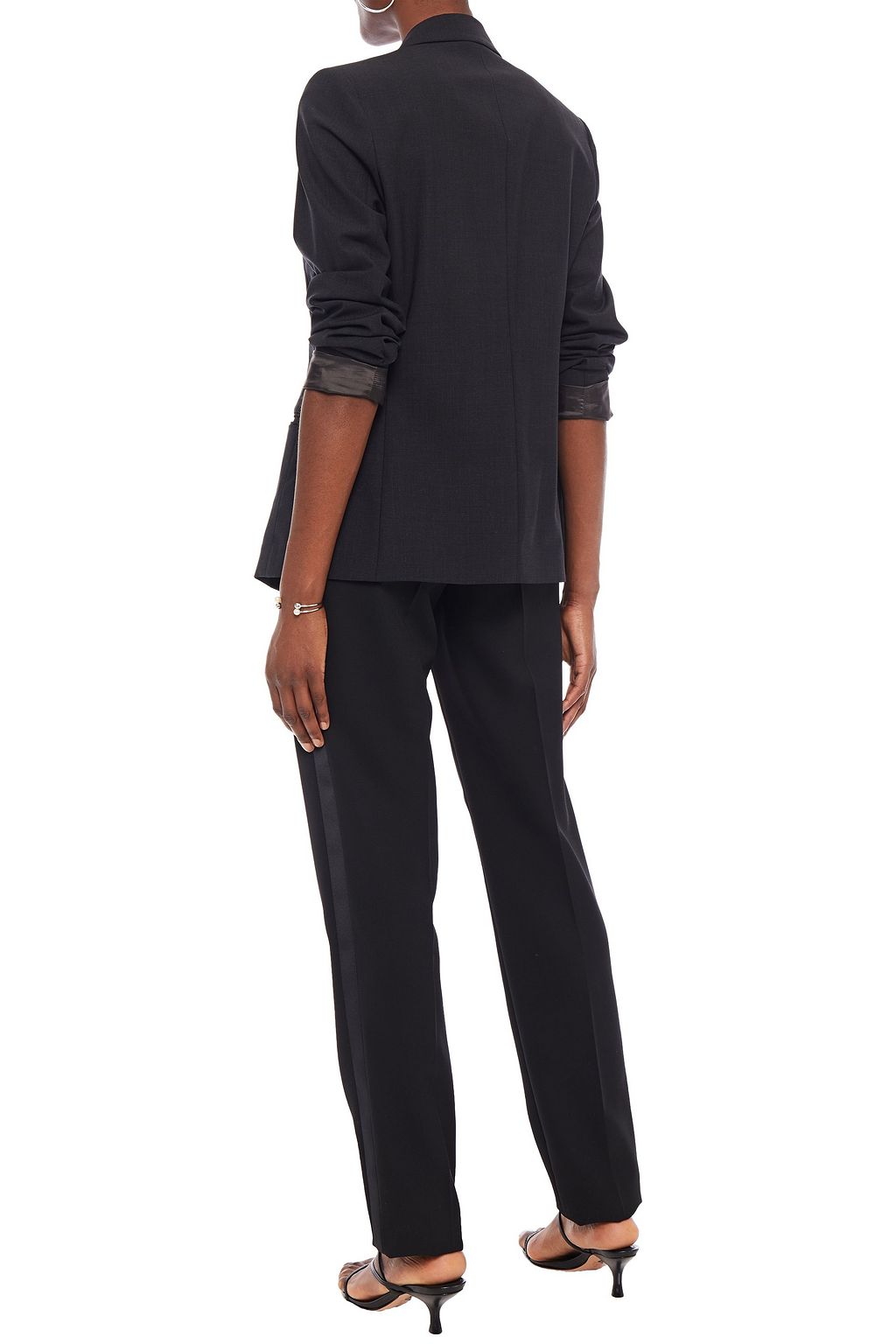 BRUNELLO CUCINELLI Bead-embellished wool-blend crepe blazer