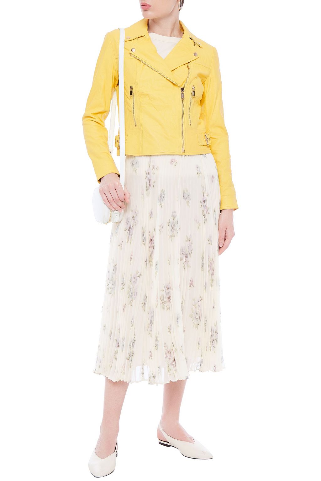 michael kors yellow leather jacket