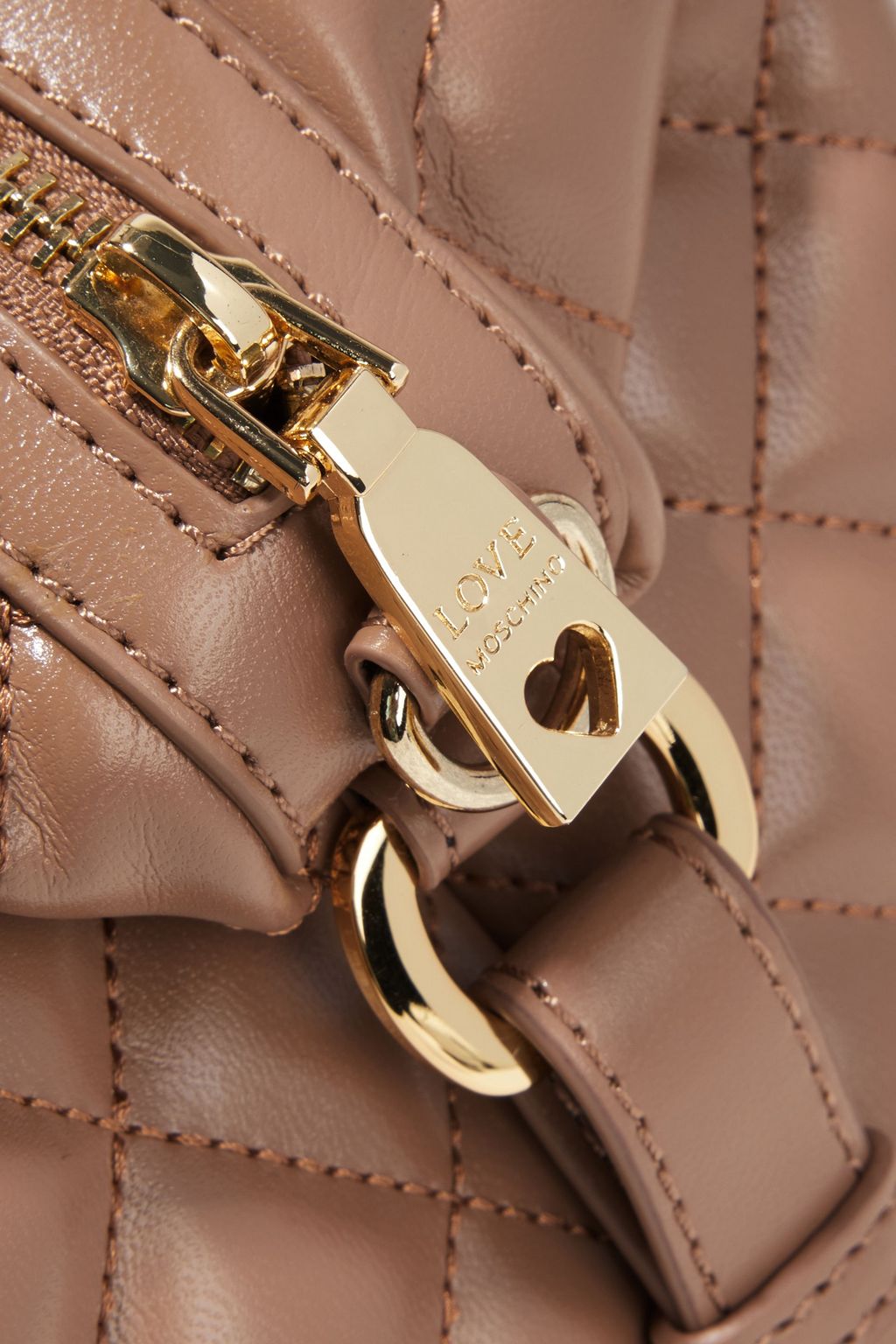 LOVE MOSCHINO Quilted faux glossed-leather tote