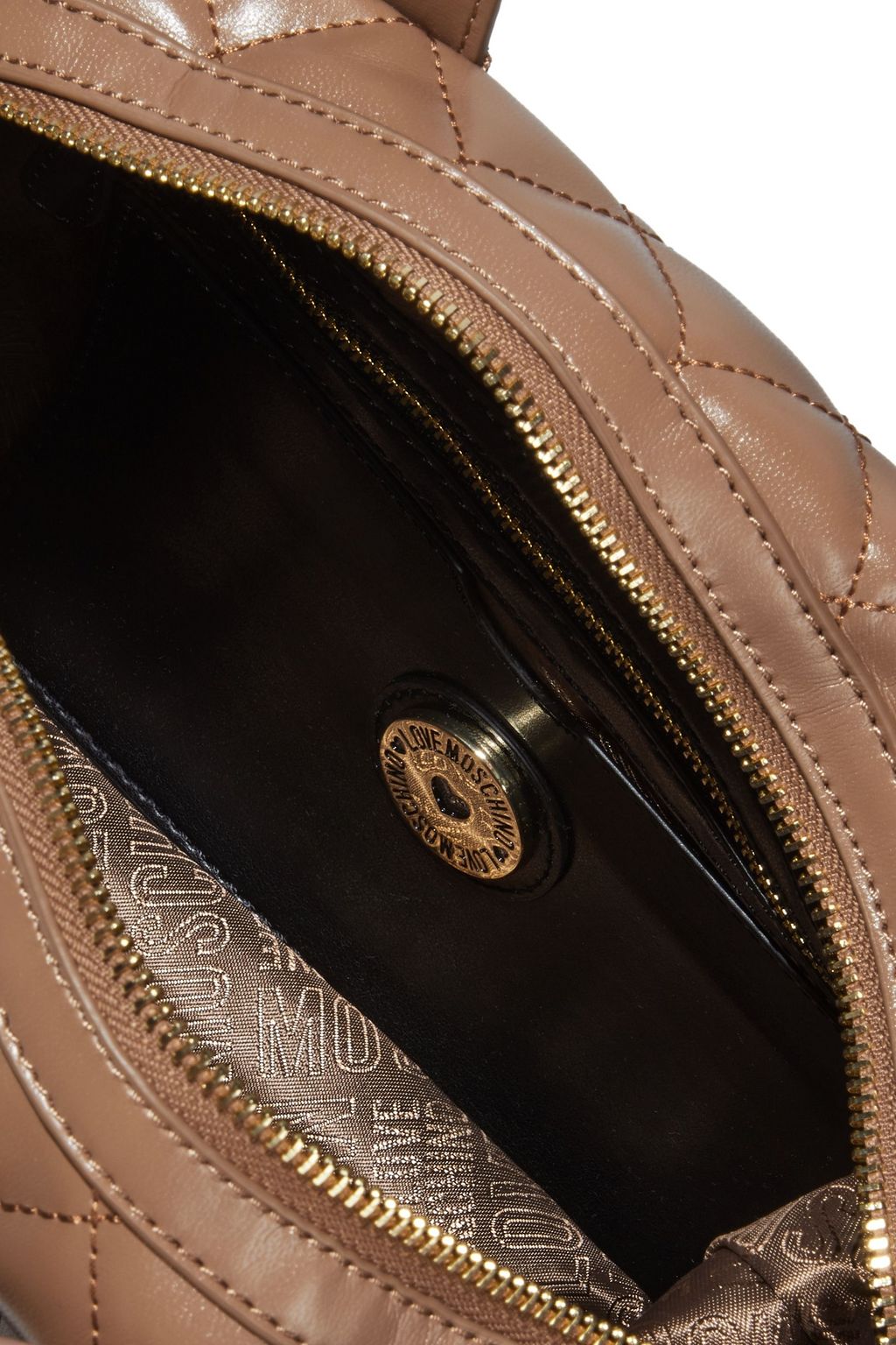 LOVE MOSCHINO Quilted faux glossed-leather tote