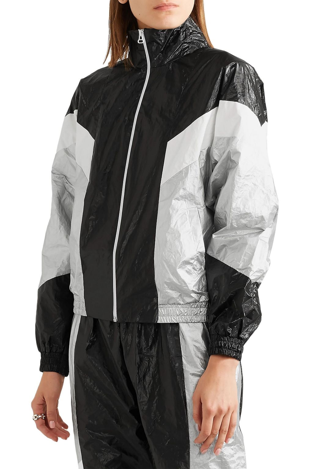 TWENTY MONTRÉAL Color-block metallic shell jacket
