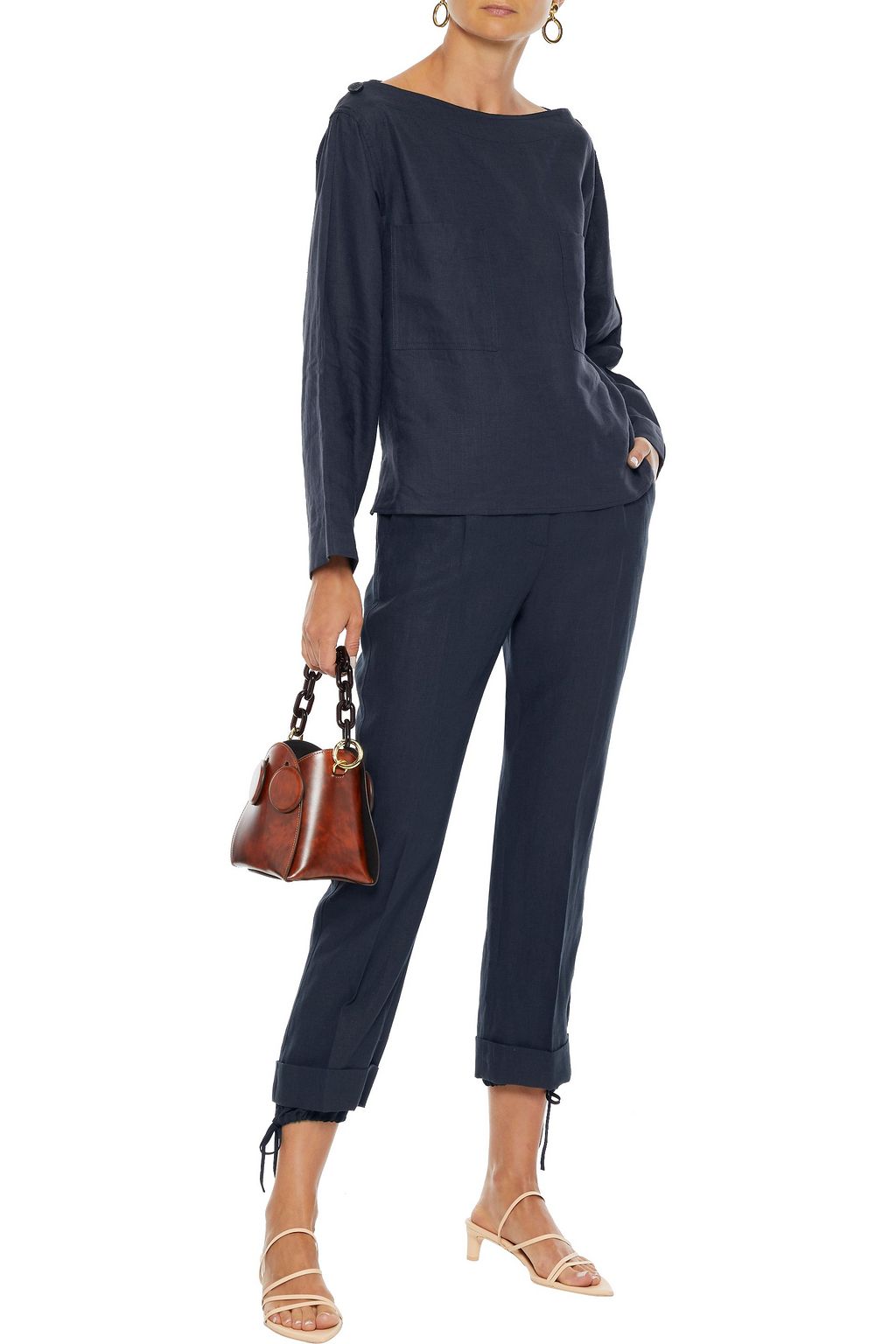 MAX MARA Denver cropped linen tapered pants
