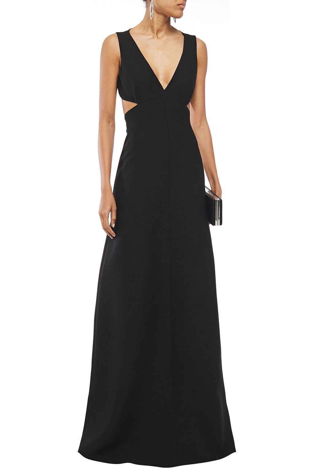 VALENTINO GARAVANI Cutout wool and silk-blend cady gown