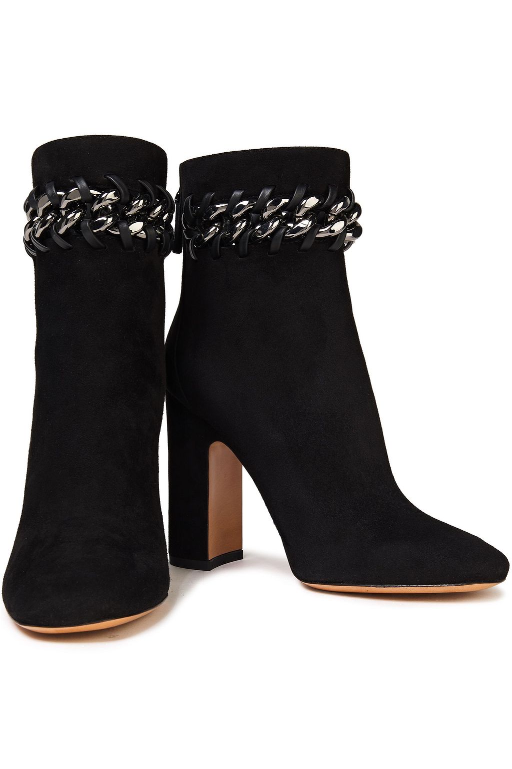 VALENTINO GARAVANI Chain-embellished suede ankle boots