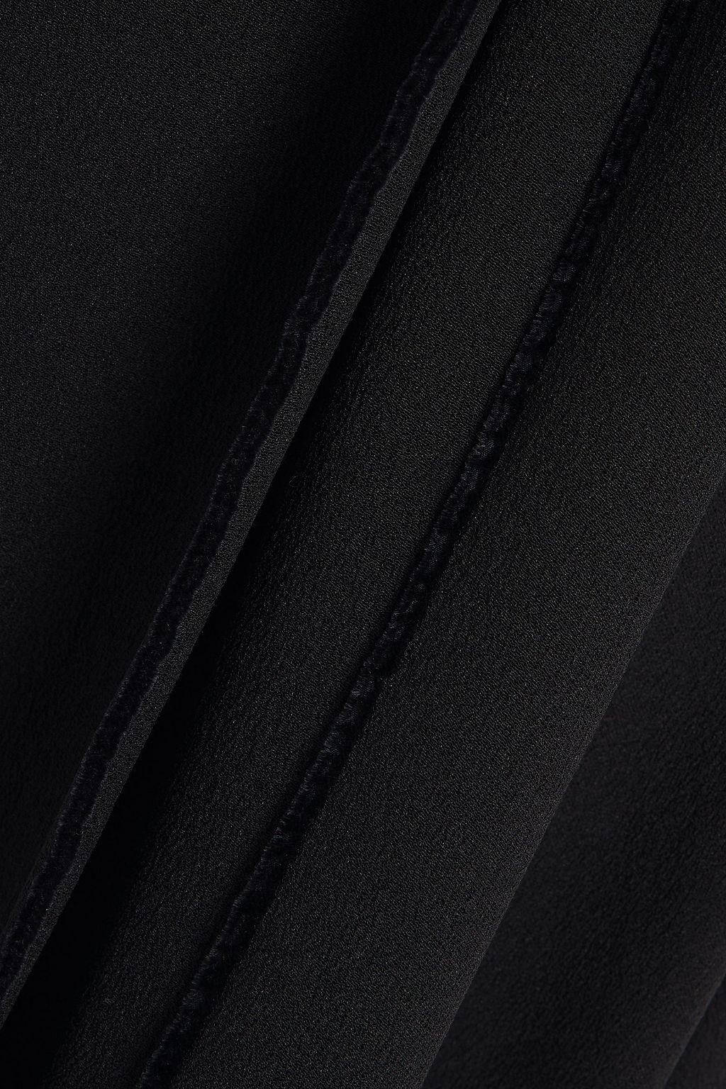 VALENTINO GARAVANI Velvet-trimmed crepe maxi wrap dress