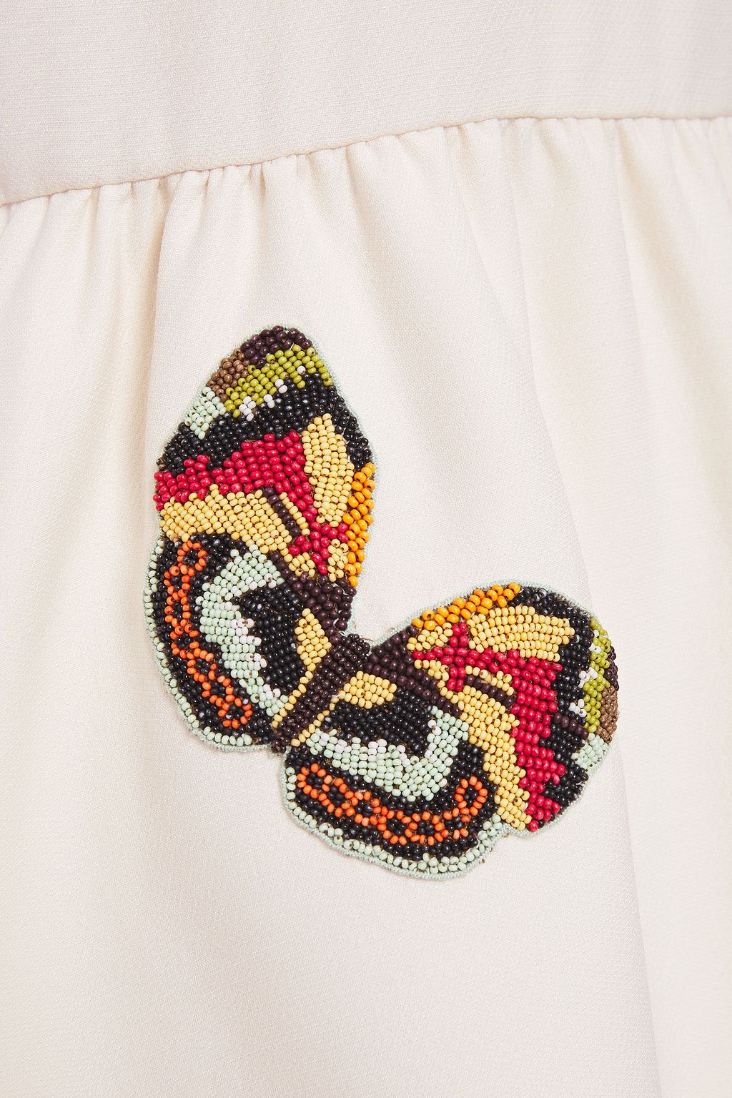 VALENTINO GARAVANI Appliquéd wool and silk-blend crepe mini dress