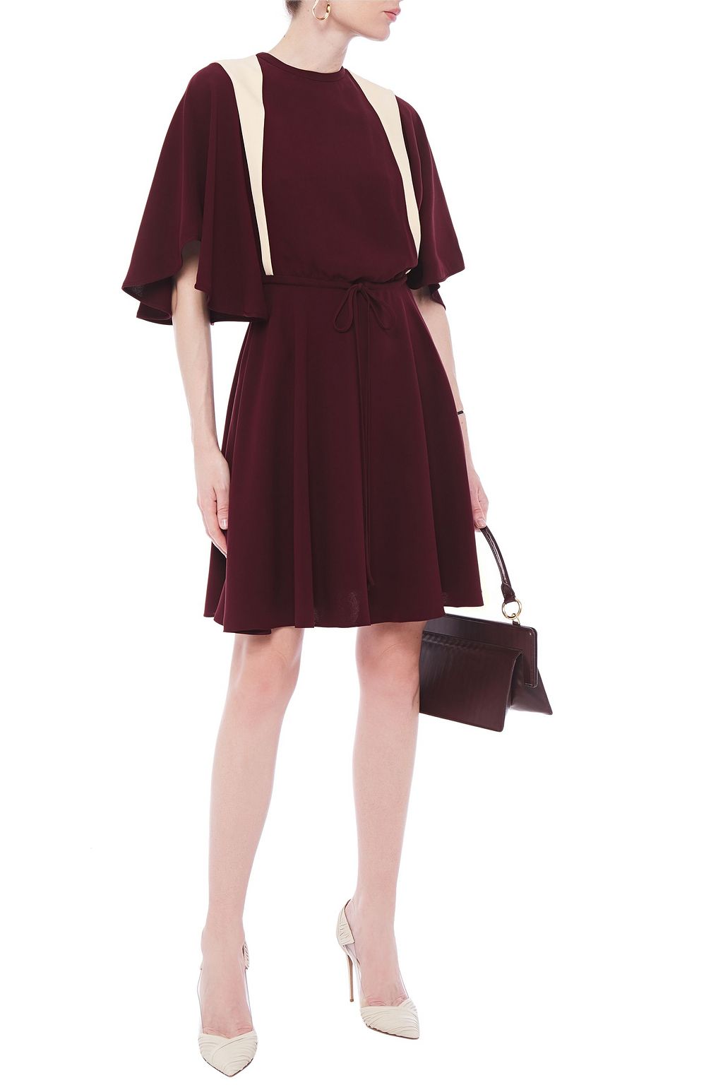 VALENTINO GARAVANI Two-tone silk-crepe dress