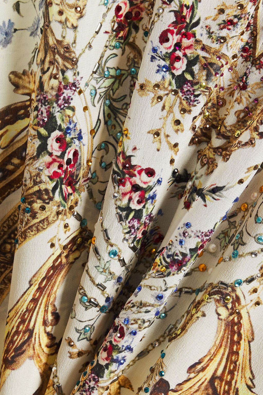 CAMILLA Cutout crystal-embellished silk crepe de chine kimono
