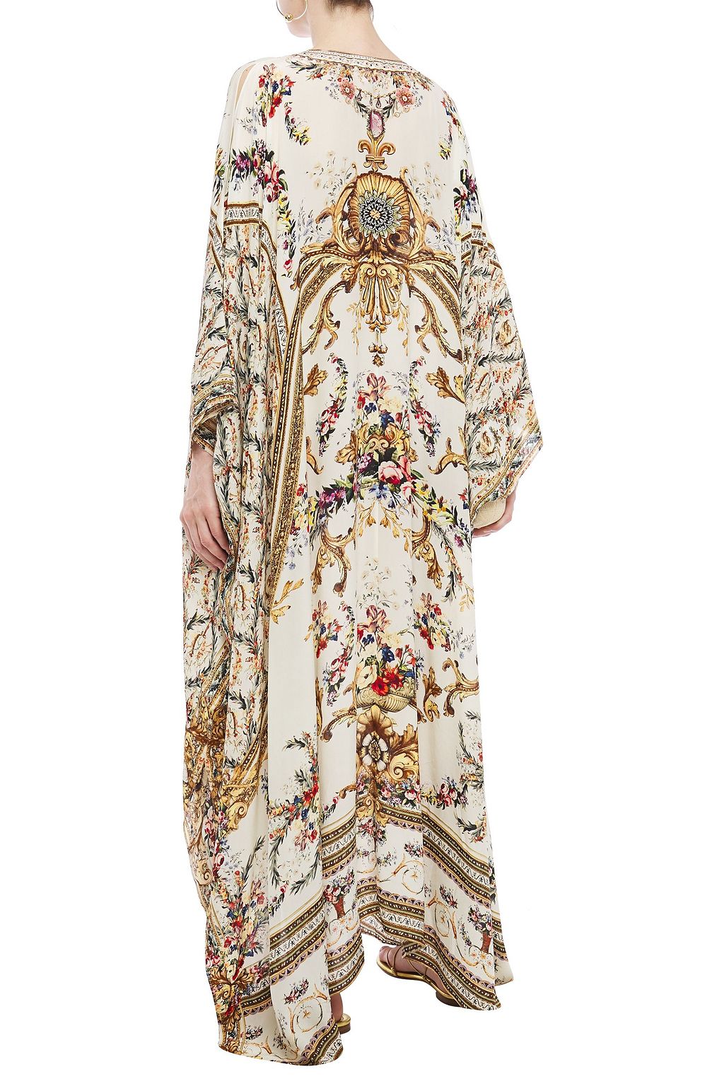 CAMILLA Cutout crystal-embellished silk crepe de chine kimono