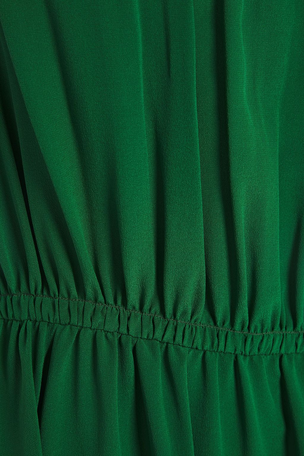 VALENTINO GARAVANI Bow-detailed gathered silk crepe de chine mini dress