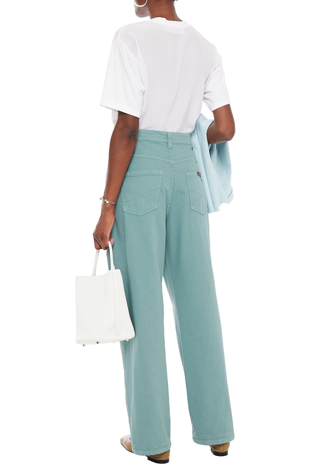 BRUNELLO CUCINELLI Bead-embellished high-rise straight-leg jeans