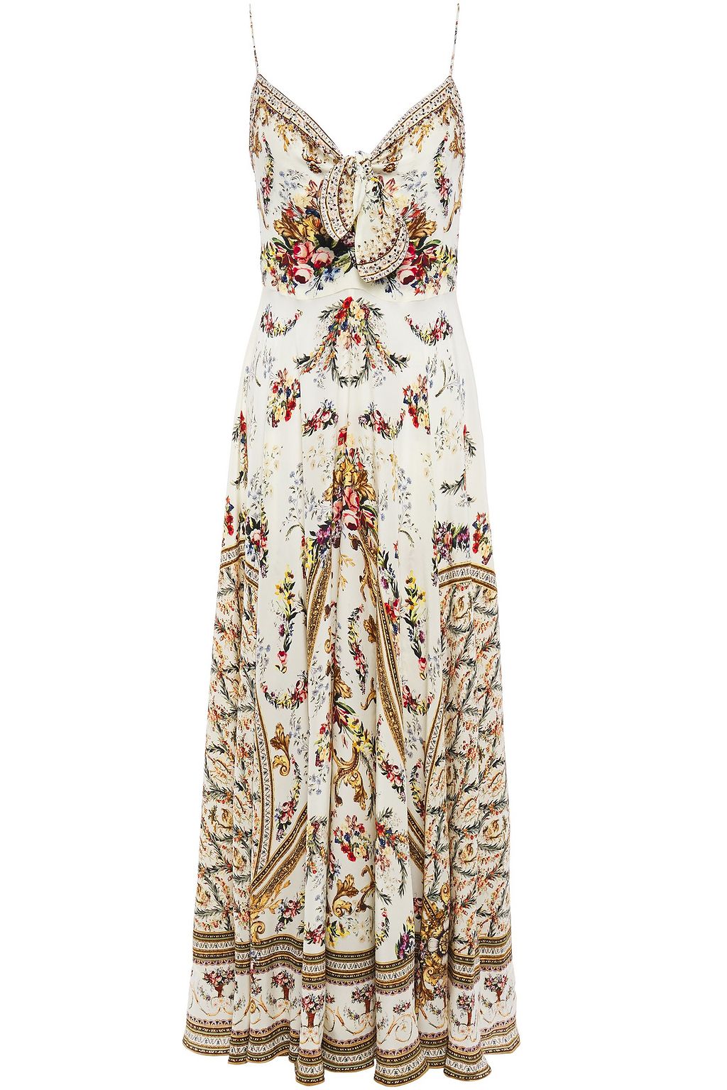 maxi dress with tie front
