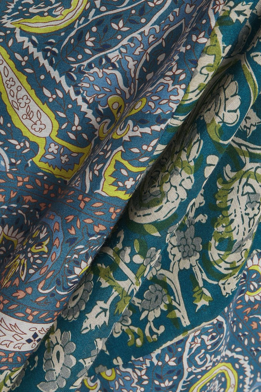 ANTIK BATIK Kheti printed cotton and silk-blend voile midi shirt dress