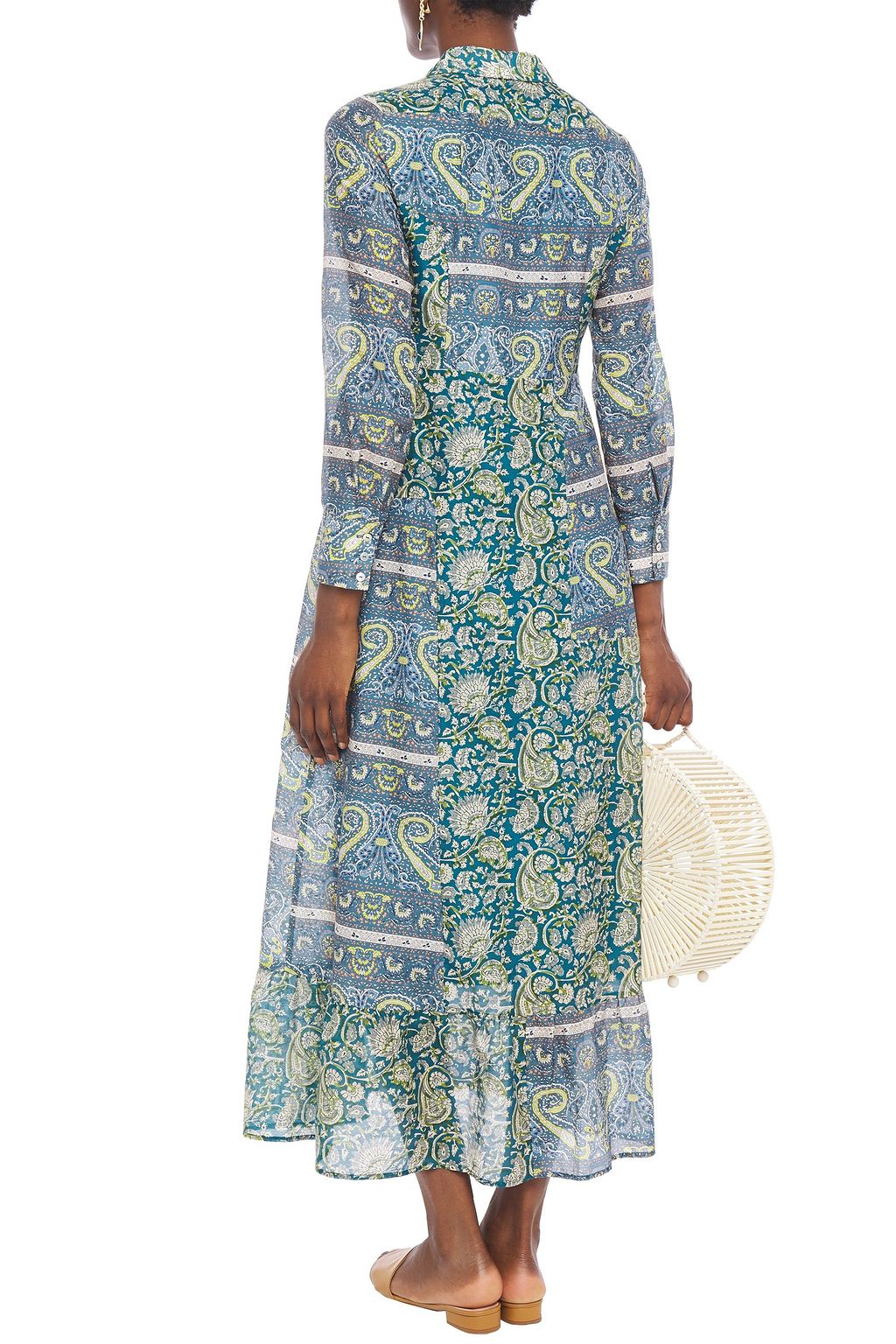 ANTIK BATIK Kheti printed cotton and silk-blend voile midi shirt dress