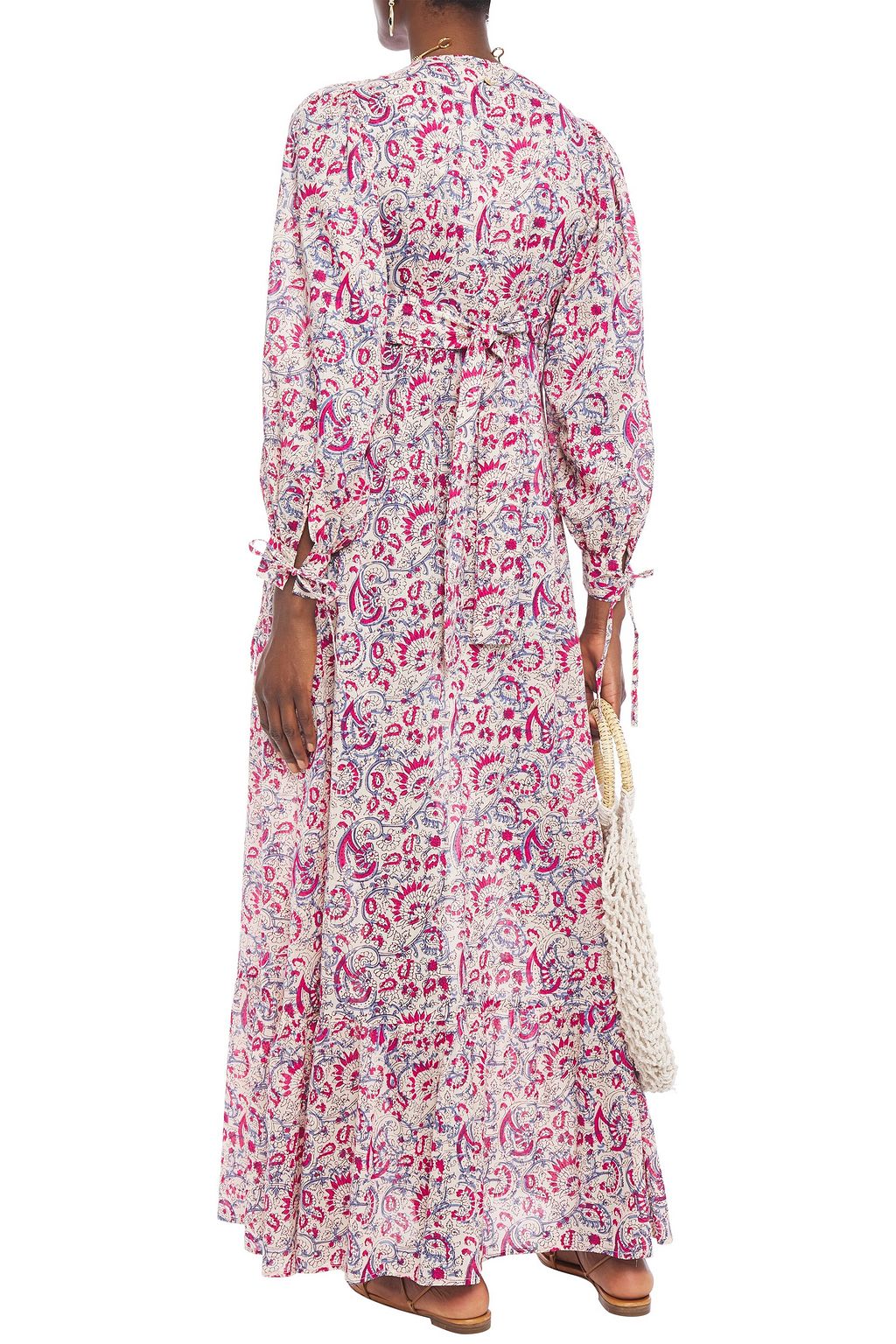 ANTIK BATIK Cherie gathered printed cotton maxi dress