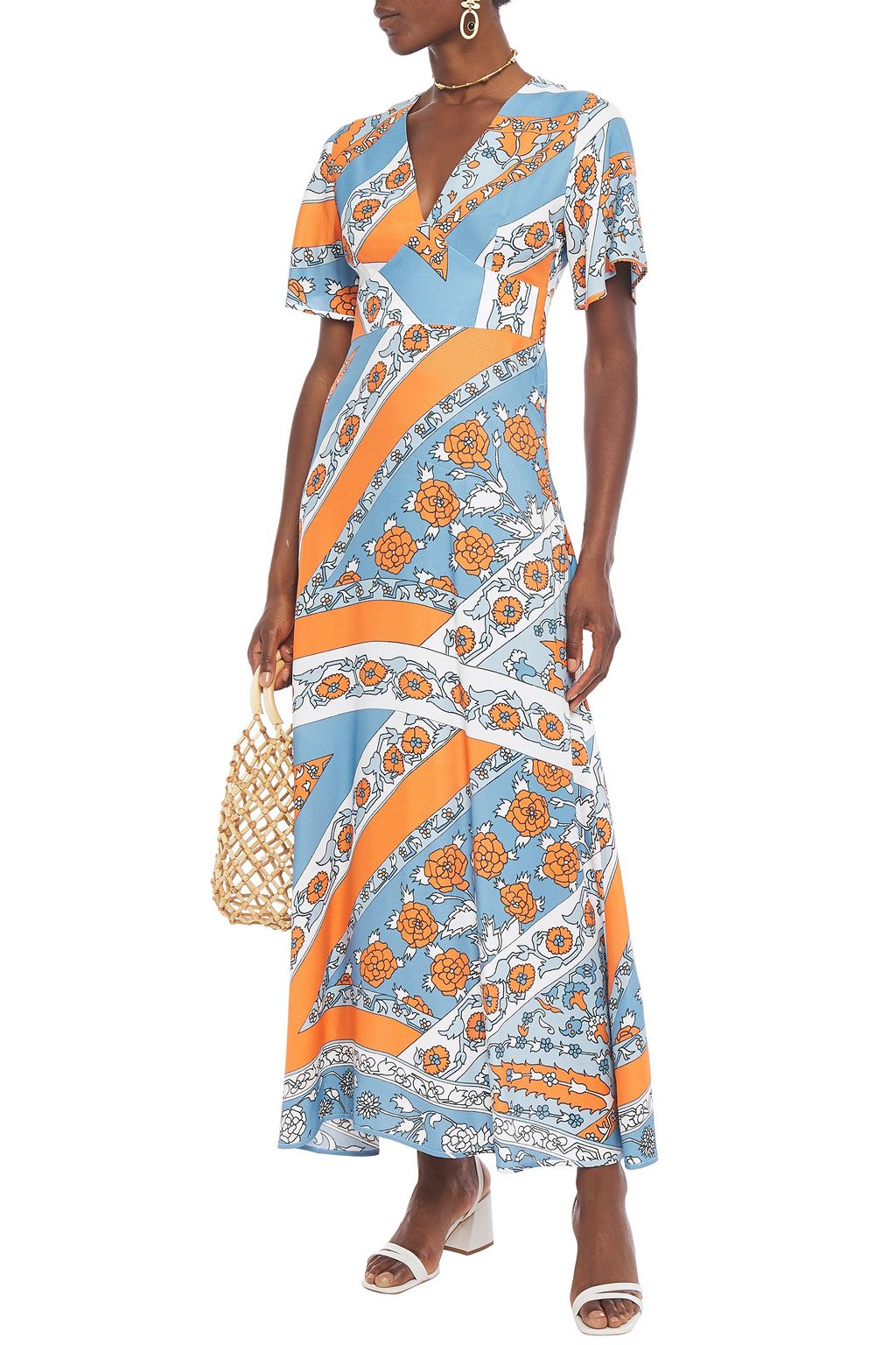 ANTIK BATIK Leandra floral-print jacquard maxi dress