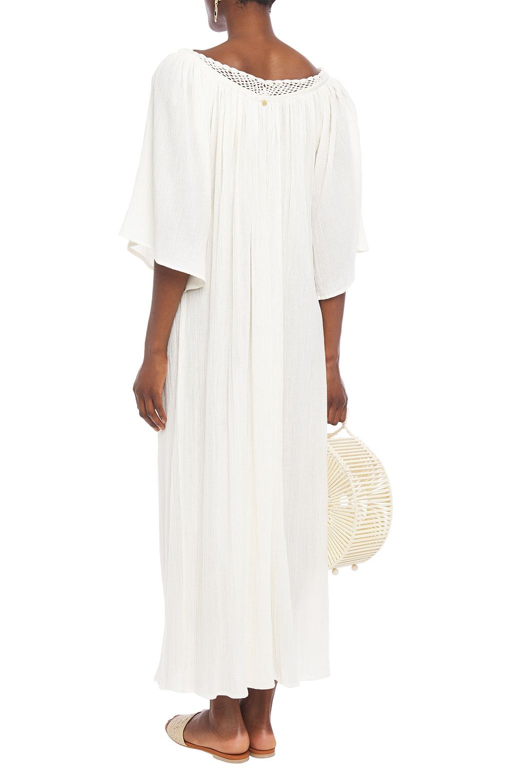 ANTIK BATIK Usher crochet-trimmed cotton-gauze maxi dress
