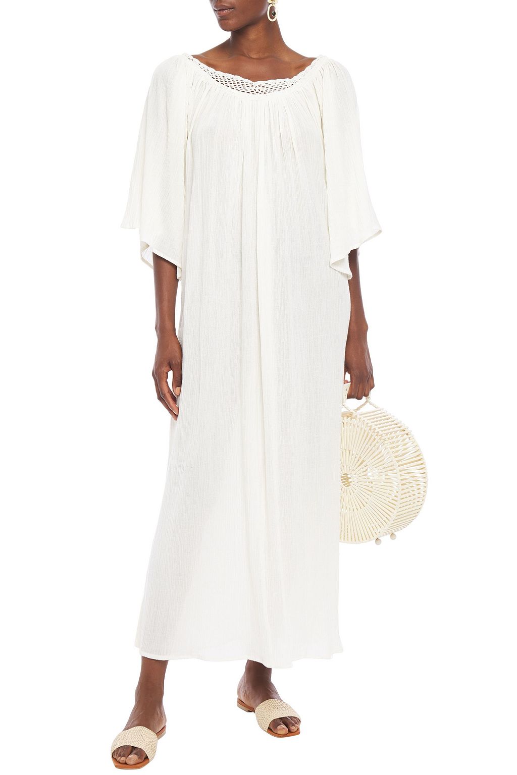 ANTIK BATIK Usher crochet-trimmed cotton-gauze maxi dress