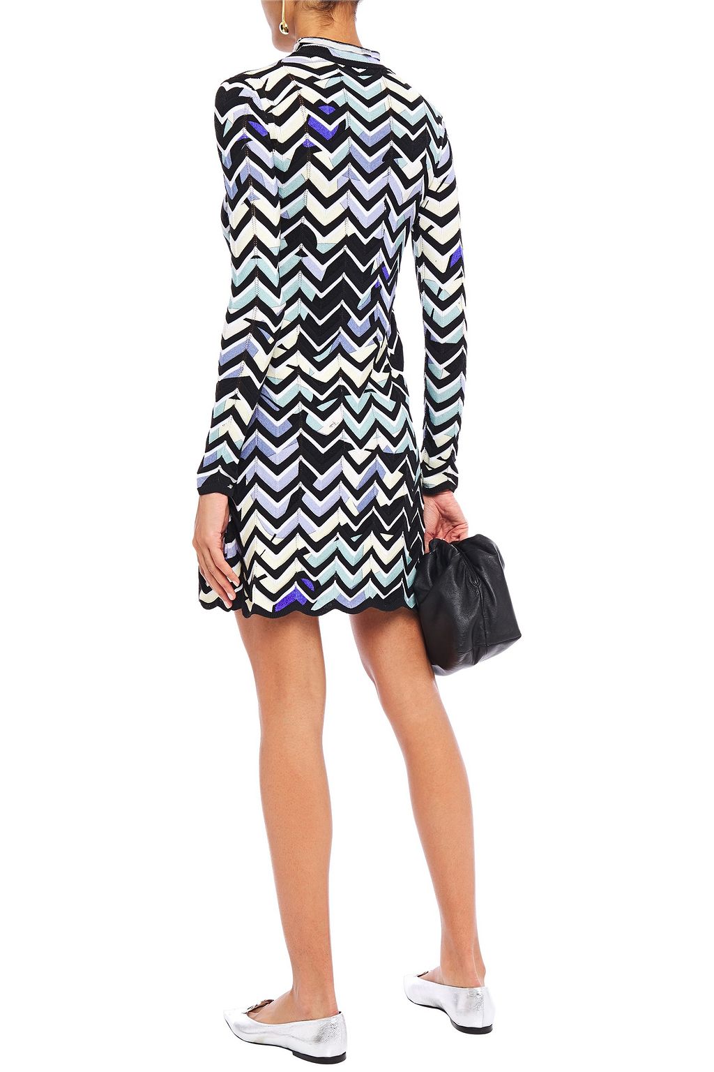 PUCCI Pointelle-trimmed intarsia wool-blend mini dress