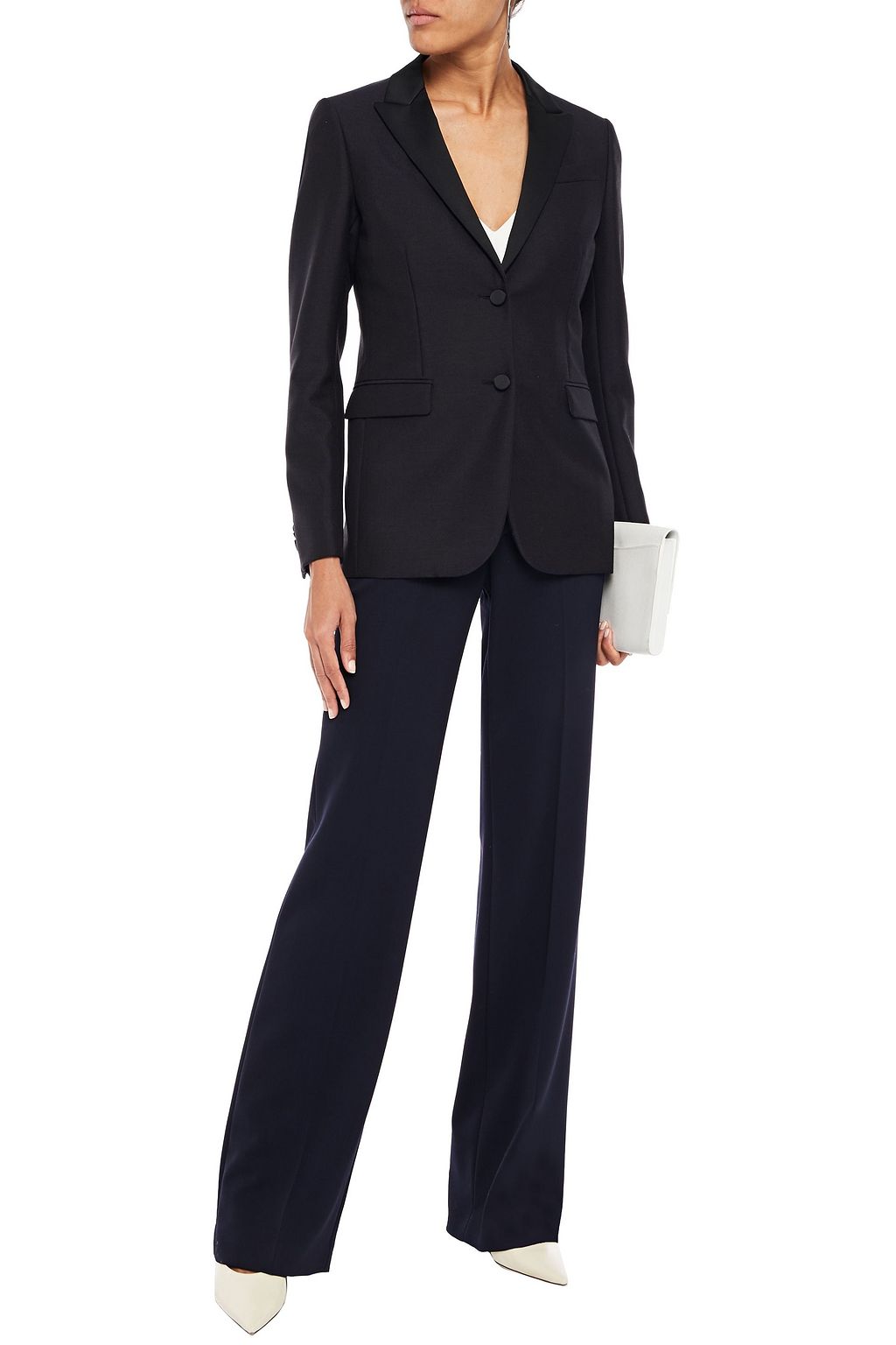 VALENTINO GARAVANI Satin-trimmed wool and mohair-blend blazer