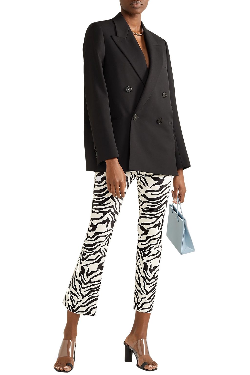 SPRWMN Cropped leather flared leggings