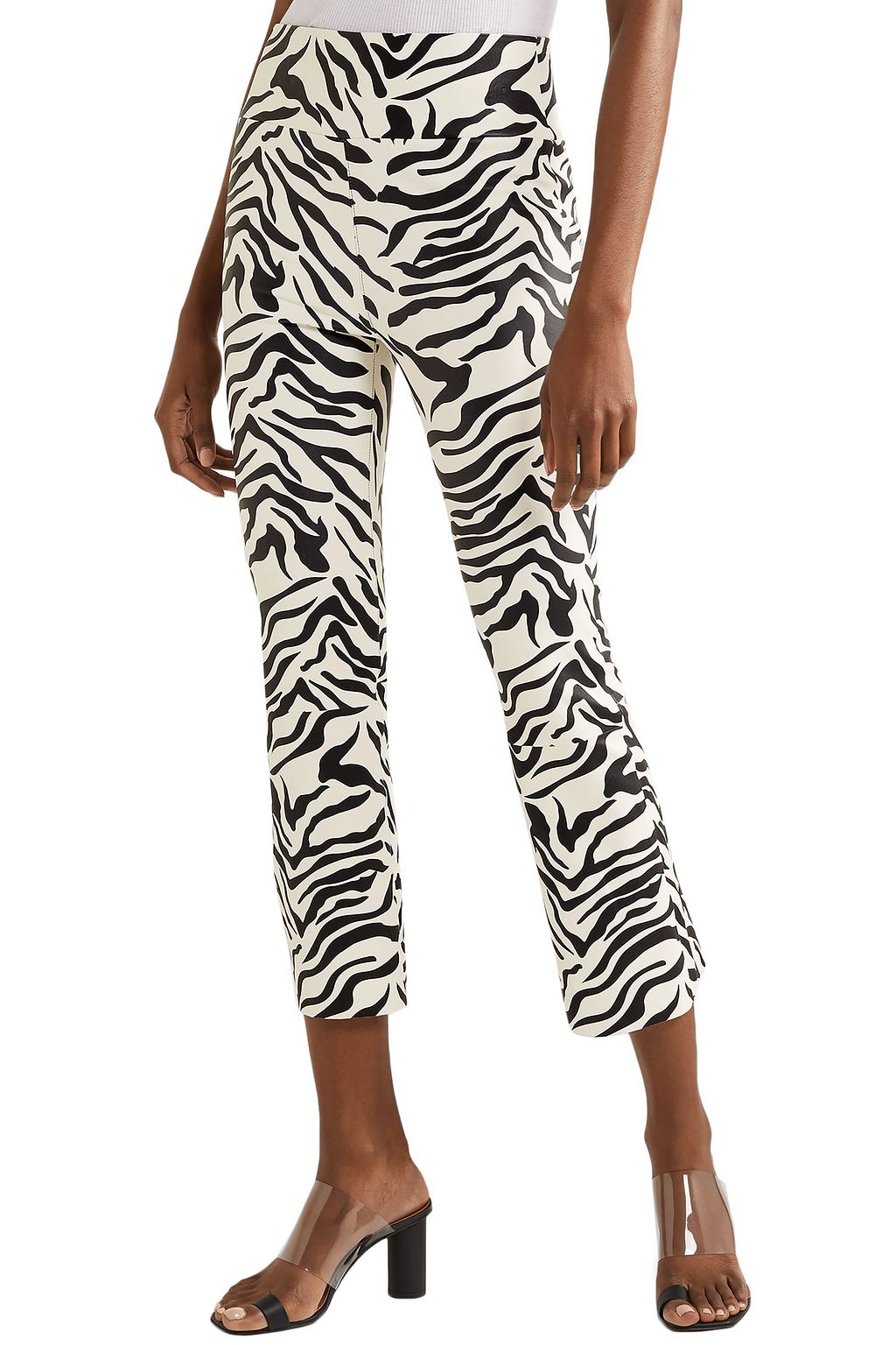 SPRWMN Cropped leather flared leggings