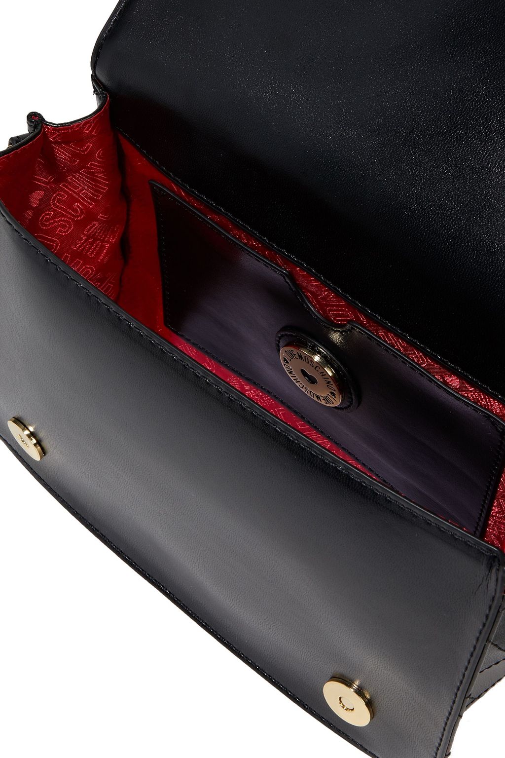 LOVE MOSCHINO Quilted faux glossed-leather shoulder bag