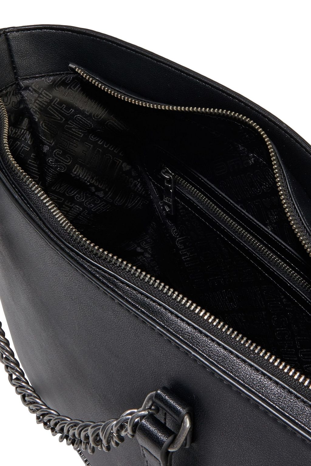 LOVE MOSCHINO Chain-trimmed faux leather tote