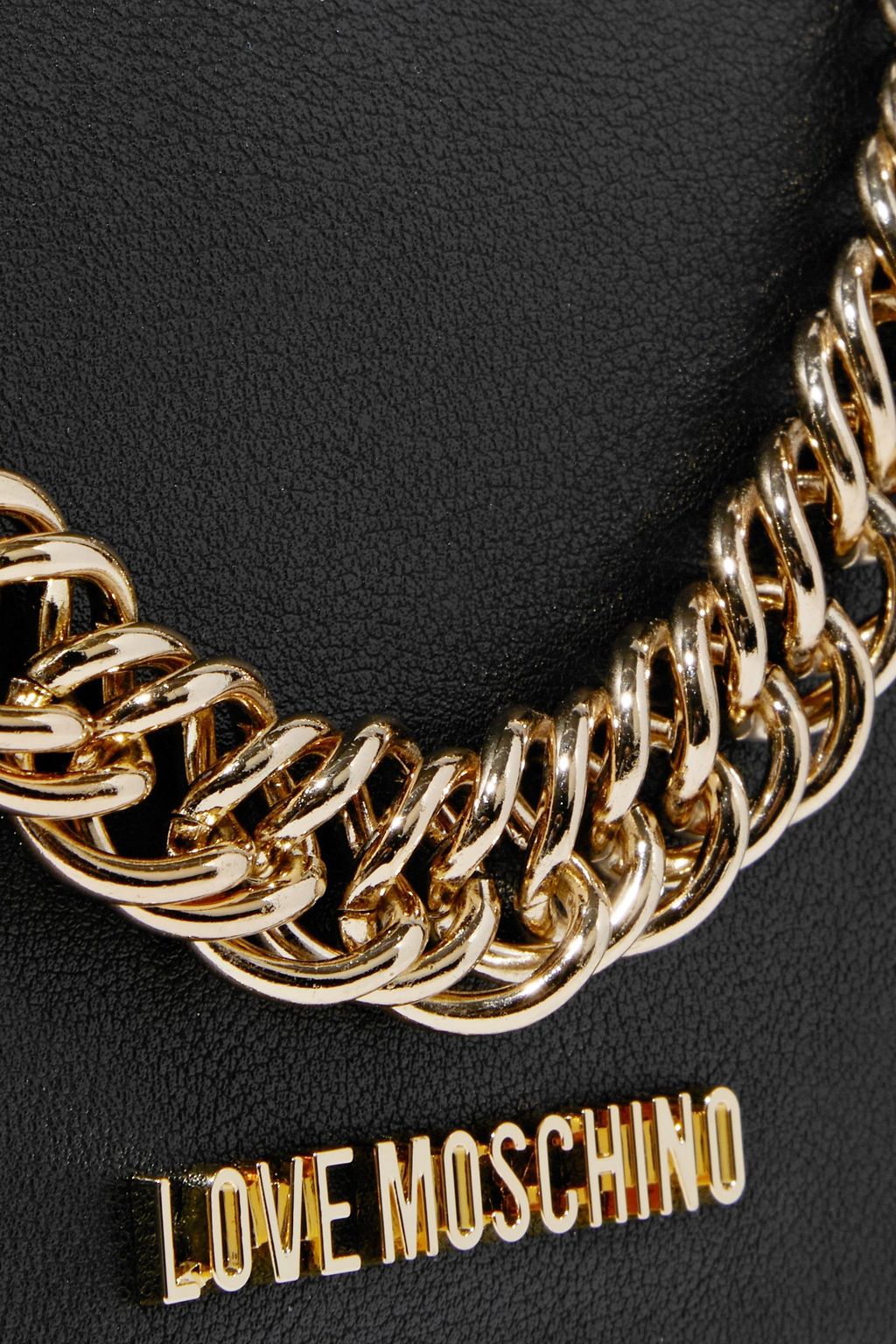 LOVE MOSCHINO Chainembellished faux leather shoulder bag THE