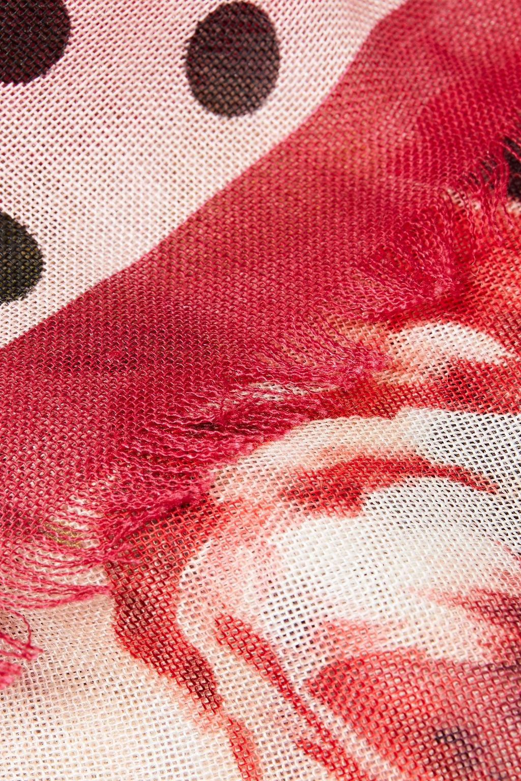 DOLCE&GABBANA Printed cashmere and silk-blend scarf