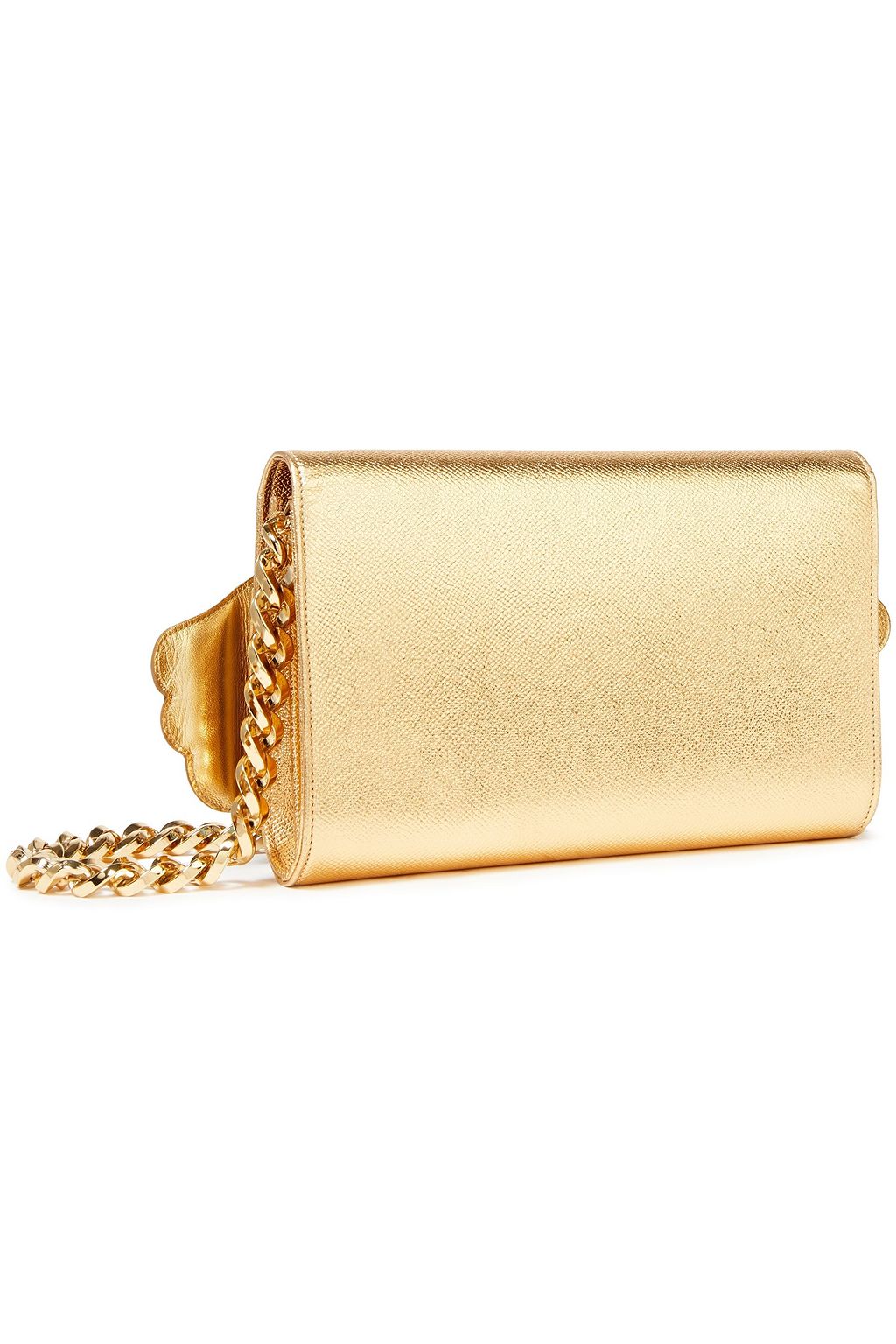 DOLCE&GABBANA Embellished metallic textured-leather shoulder bag