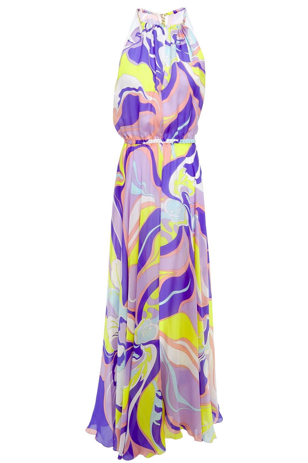 lilac chiffon maxi dress