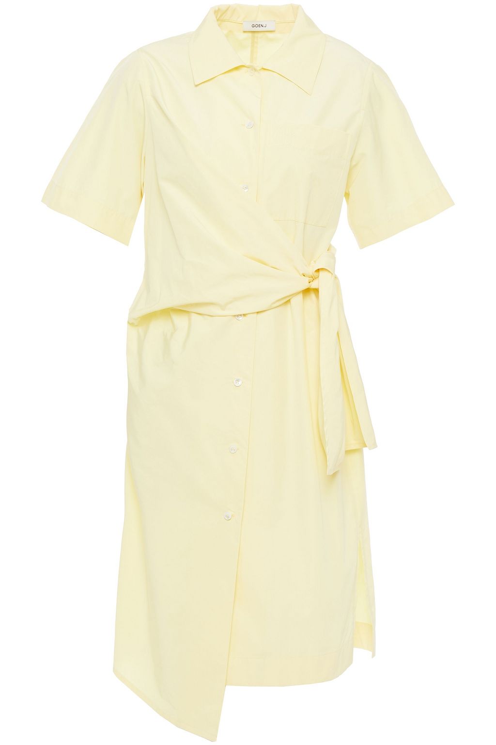 draped shirt dress