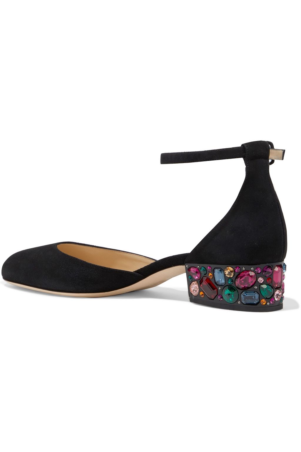 JIMMY CHOO Marine 35 crystal-embellished suede pumps