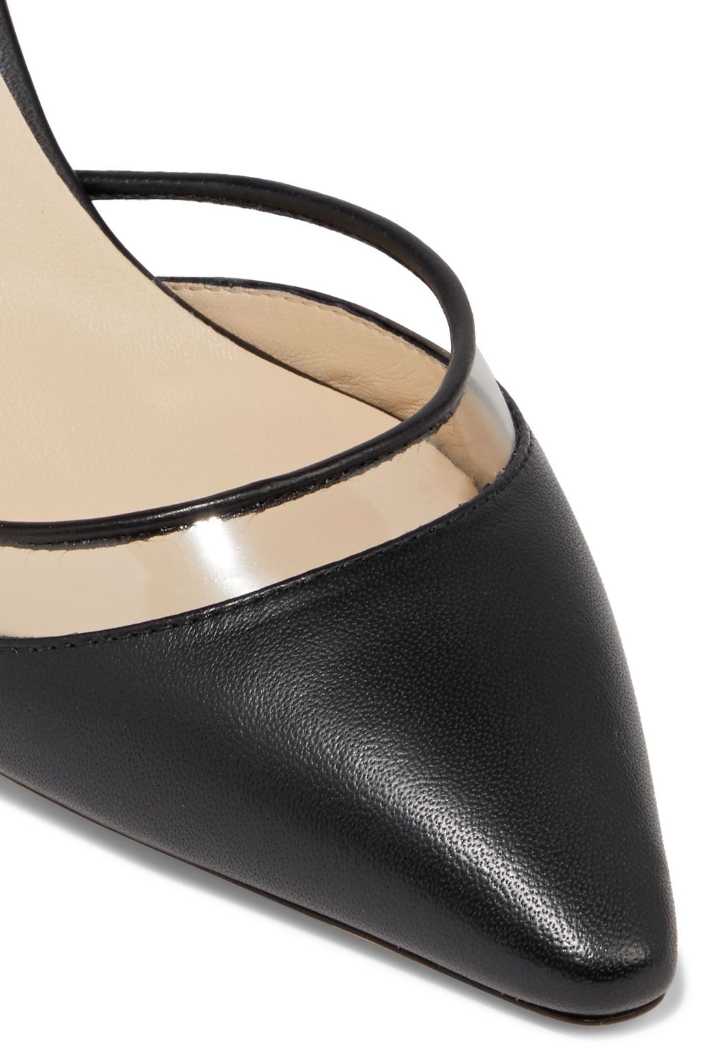 JIMMY CHOO Esther 85 PVC-trimmed leather pumps