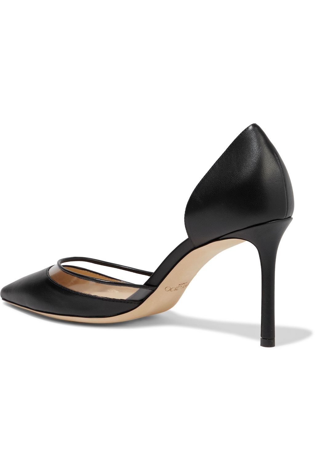 JIMMY CHOO Esther 85 PVC-trimmed leather pumps