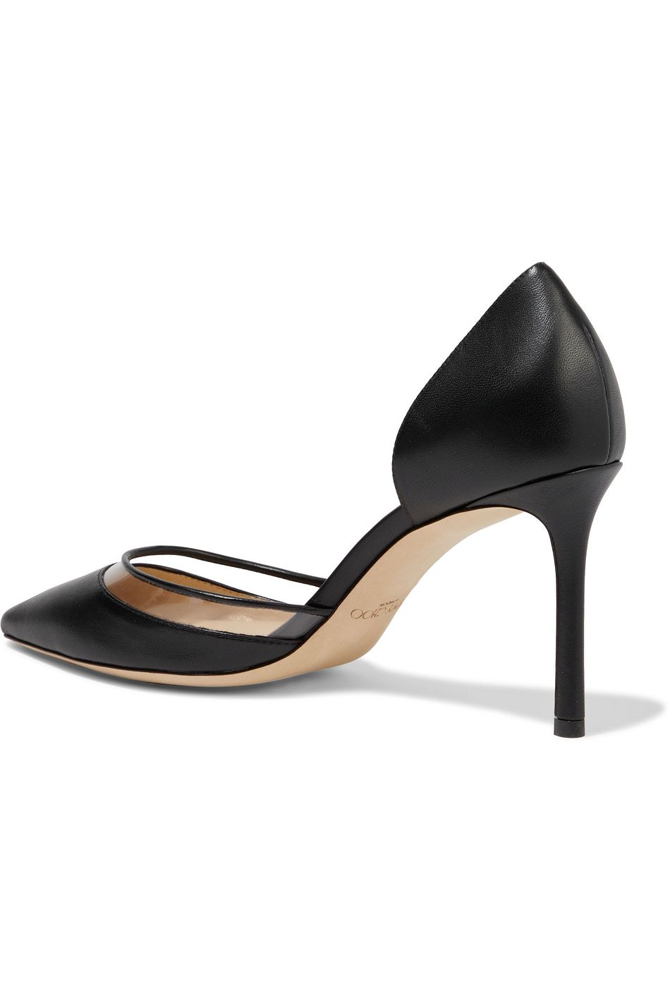 JIMMY CHOO Esther 85 PVCtrimmed leather pumps THE