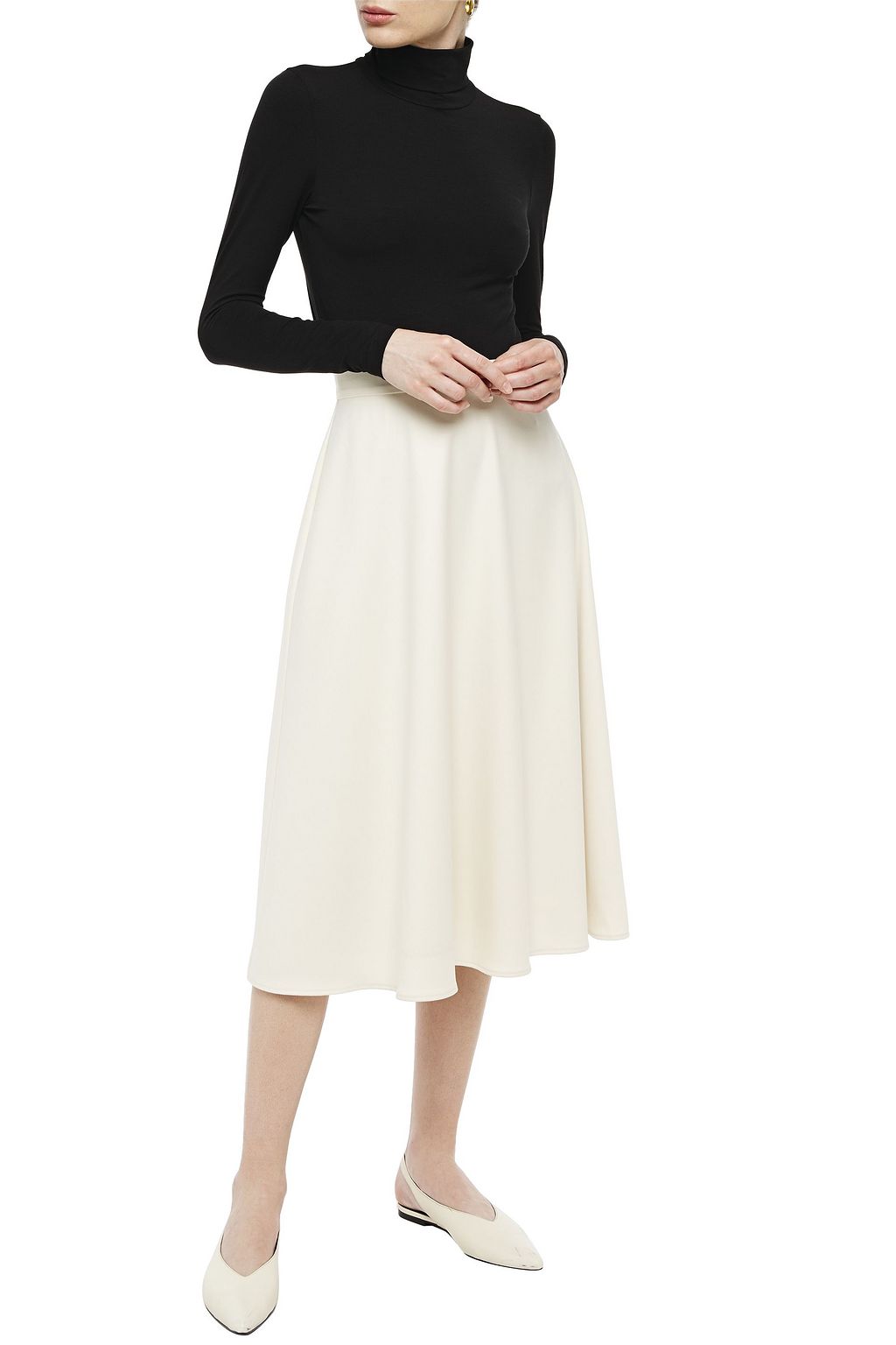 IRIS & INK Eleni stretch-twill midi skirt