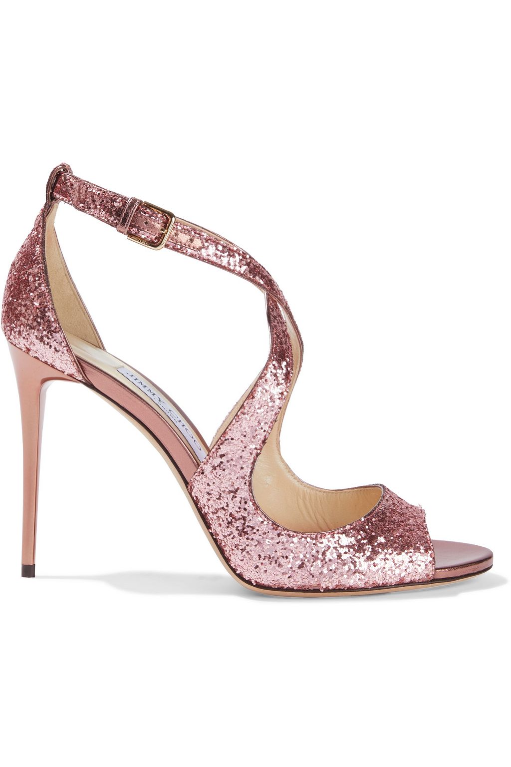 Rose Gold Emily 100 glittered leather 