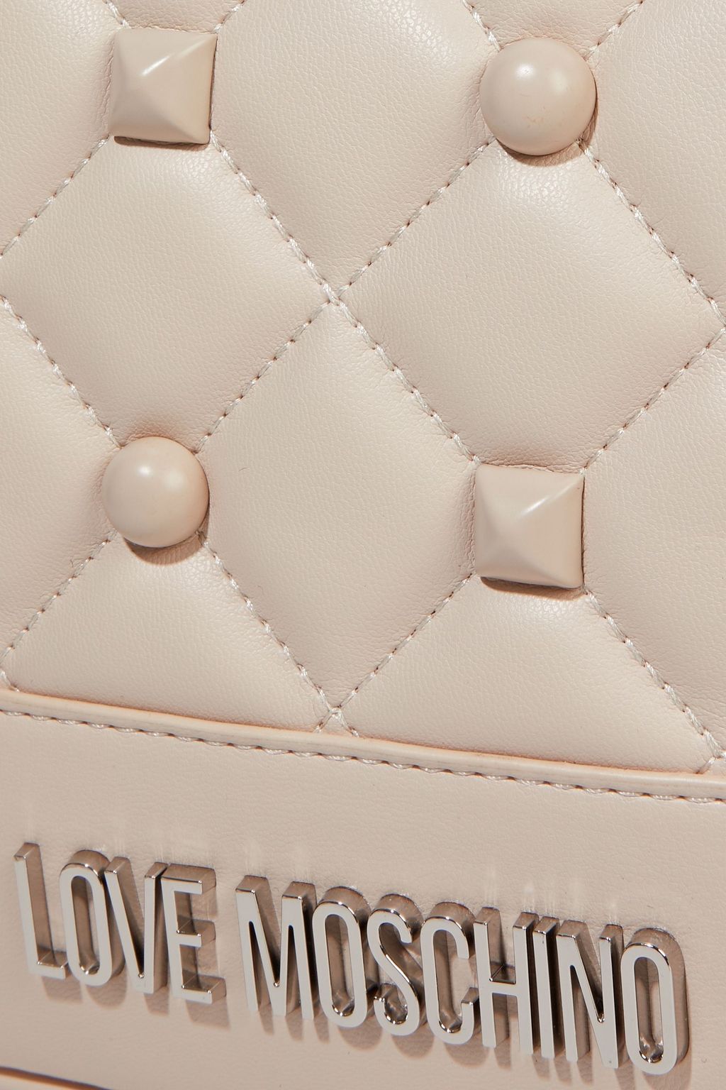 LOVE MOSCHINO Studded quilted faux leather shoulder bag